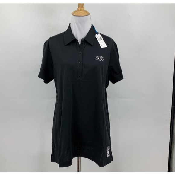 Travis Mathew Polo Shirt Women XL Extra Large Black Pima Cotton Blend Golf *LOGO - Picture 2 of 13